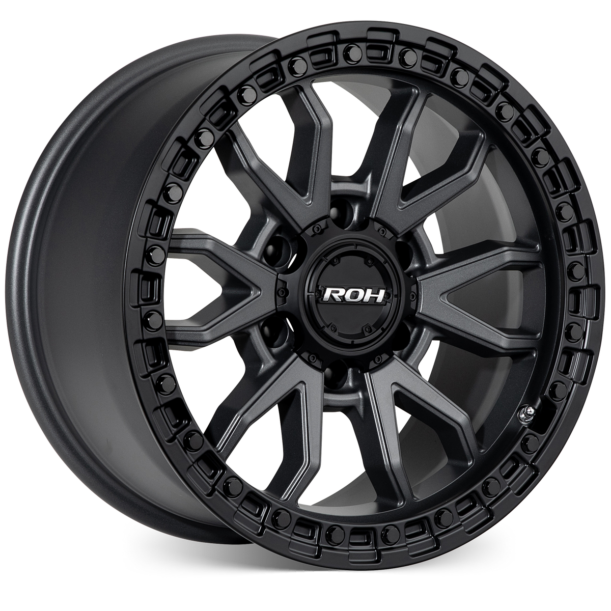 17X9 35 6/139.7 RAID GRAPHITE CENTRE BLACK LIP