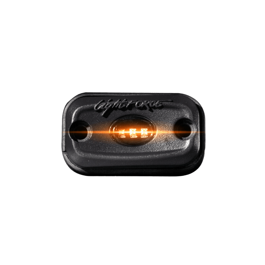 ROK Amber LED9W flood surface mountable work light with flat and tube mounts