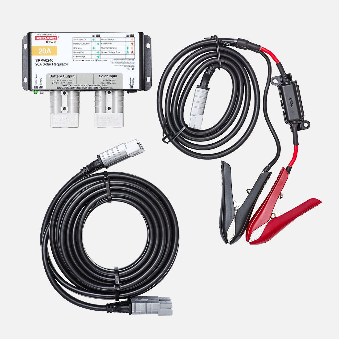20 Amp Solar Regulator and Cable Value Pack